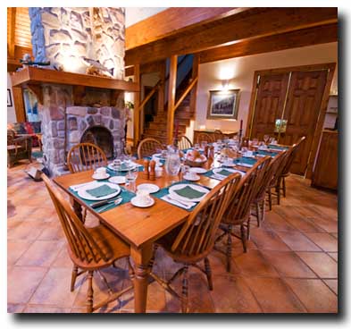 Camp Bonaventure's main lodge builiding and dinning area